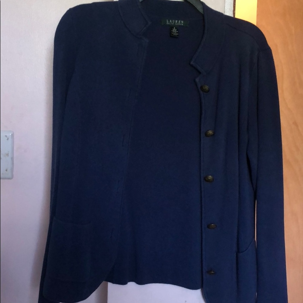 Ralph Lauren women’s, navy blue, button sweater - Picture 6 of 7